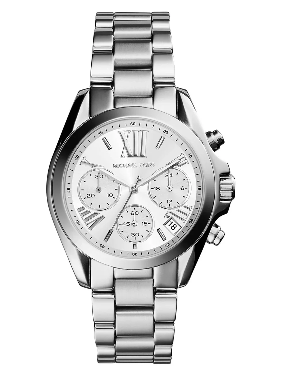 Michael Kors Bradshaw Silver-Tone Stainless Steel Bracelet Watch 36mm